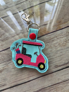 Golf Cart Key Fob  Machine Embroidered