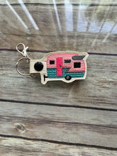 Load image into Gallery viewer, Camper Key Fob  Machine Embroidered
