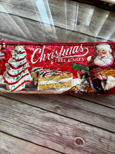 Vanilla Christmas tree Cakes Little Debbie clutch bag