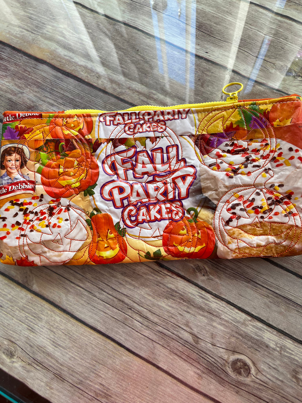 Fall Party Cakes Little Debbie candy clutch bag`