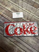 Load image into Gallery viewer, Diet Coke zippered clutch bag with key tag
