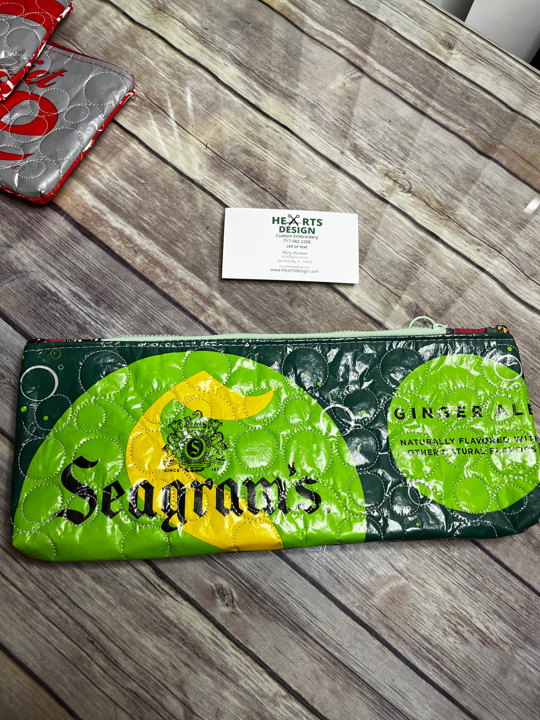 Seagram's  zippered clutch bag`