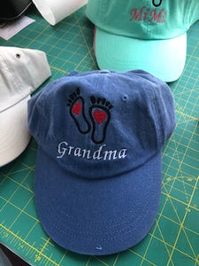 Grandma feet white hat