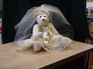 Memory Bear made from a Wedding gown
