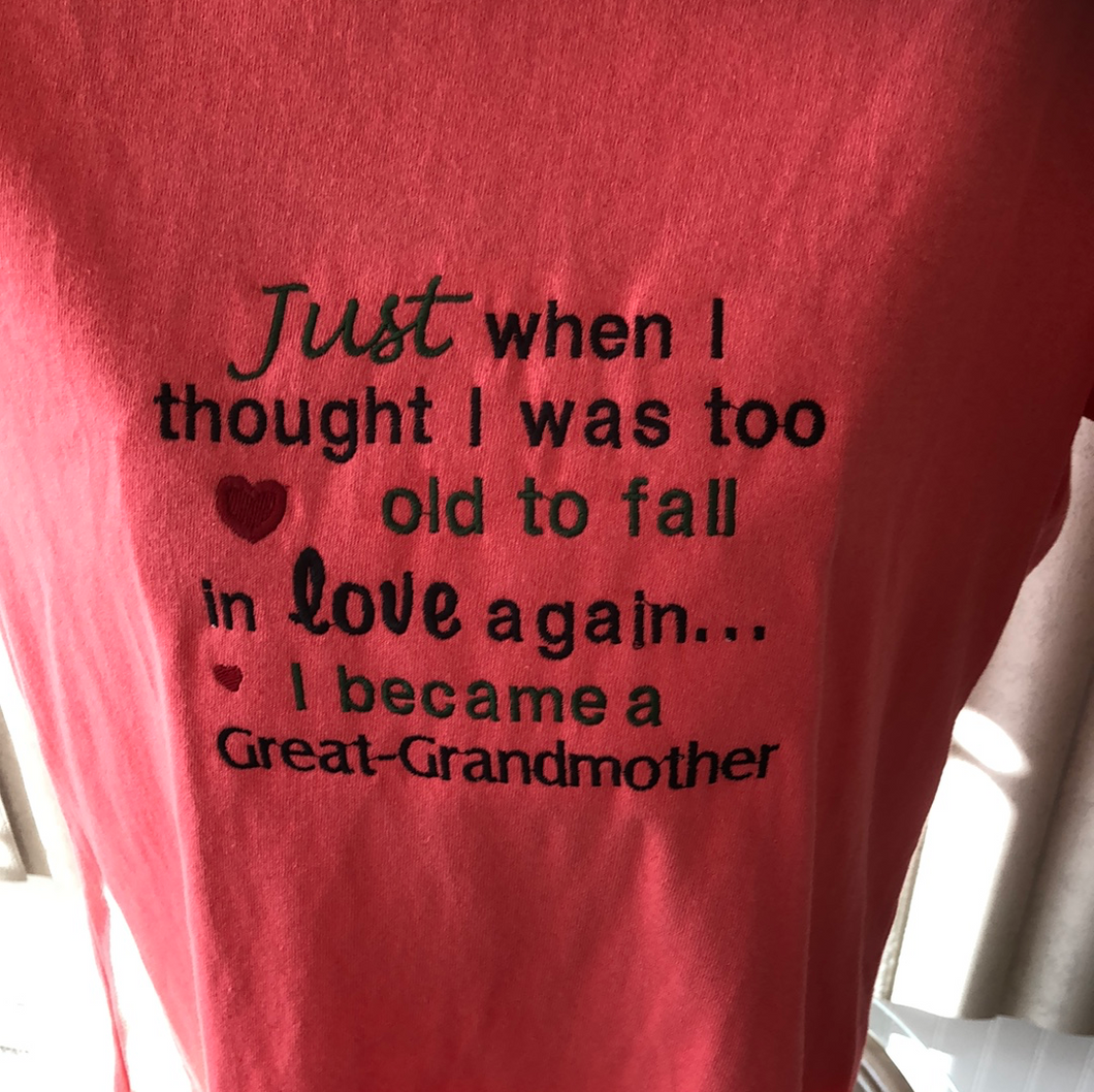 Great grandmother Just when I thought