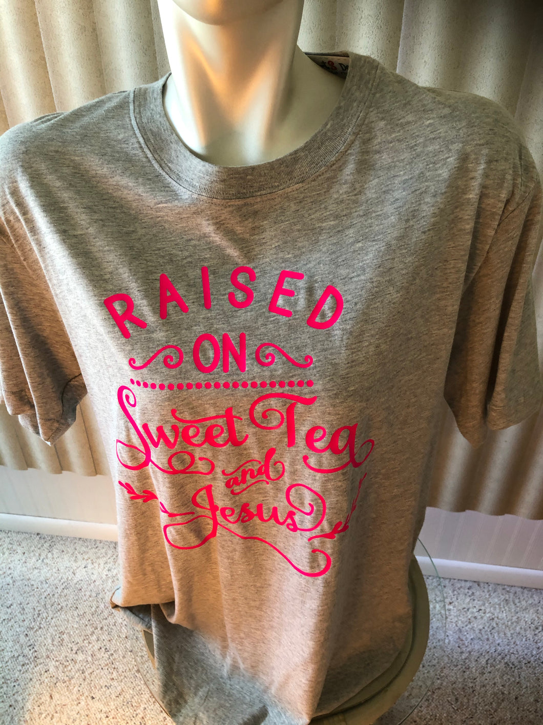 Joe Boxer Large unisex tee shirt Raised on Sweet tea and Jesus